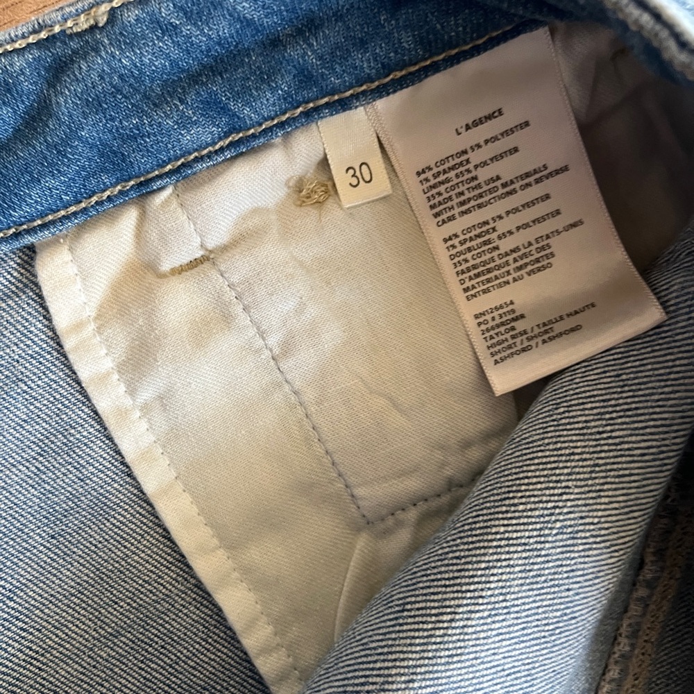 L'Agence Taylor High Rise Jean Denim Shorts 30 Size 10 anthropology - Picture 6 of 6